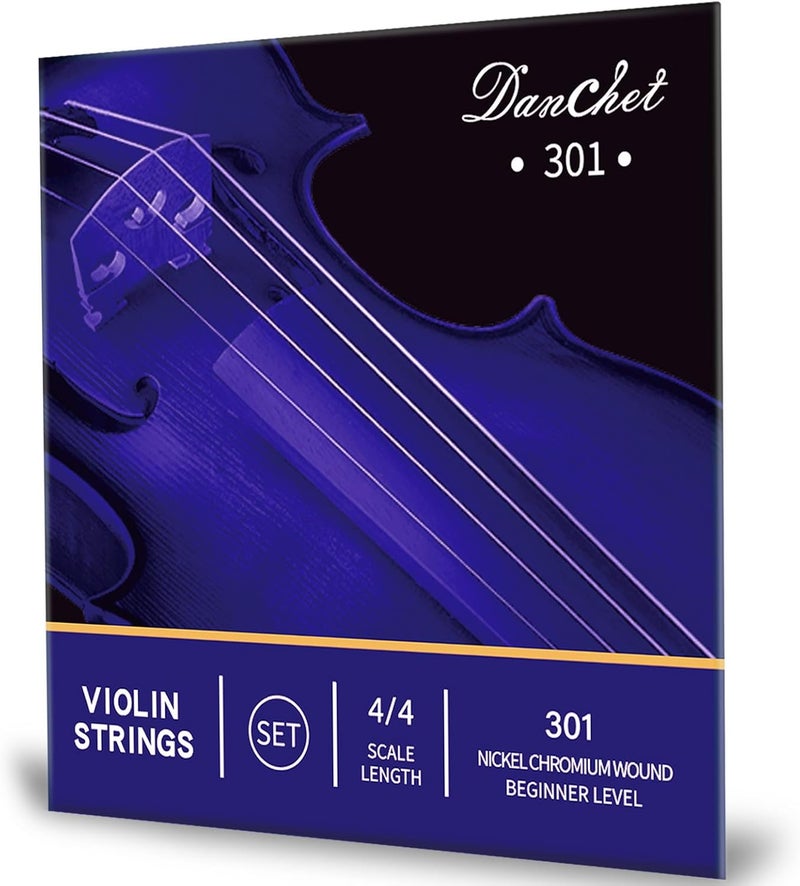 Danchet Violin Strings 4/4 Full Set Beginners Level, Ball End, Nickel Chromium Wound 301.… - Image 1